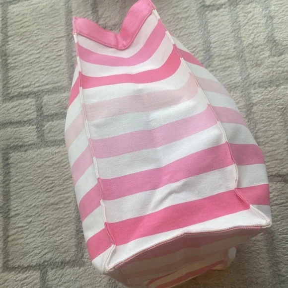 Victoria's Secret Pink & White Striped Tote beach bag with Miami St Bart Hawaii - Picture 5 of 10